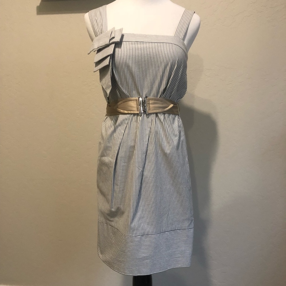 BCBG Generation White Striped Dress Belt Size XS